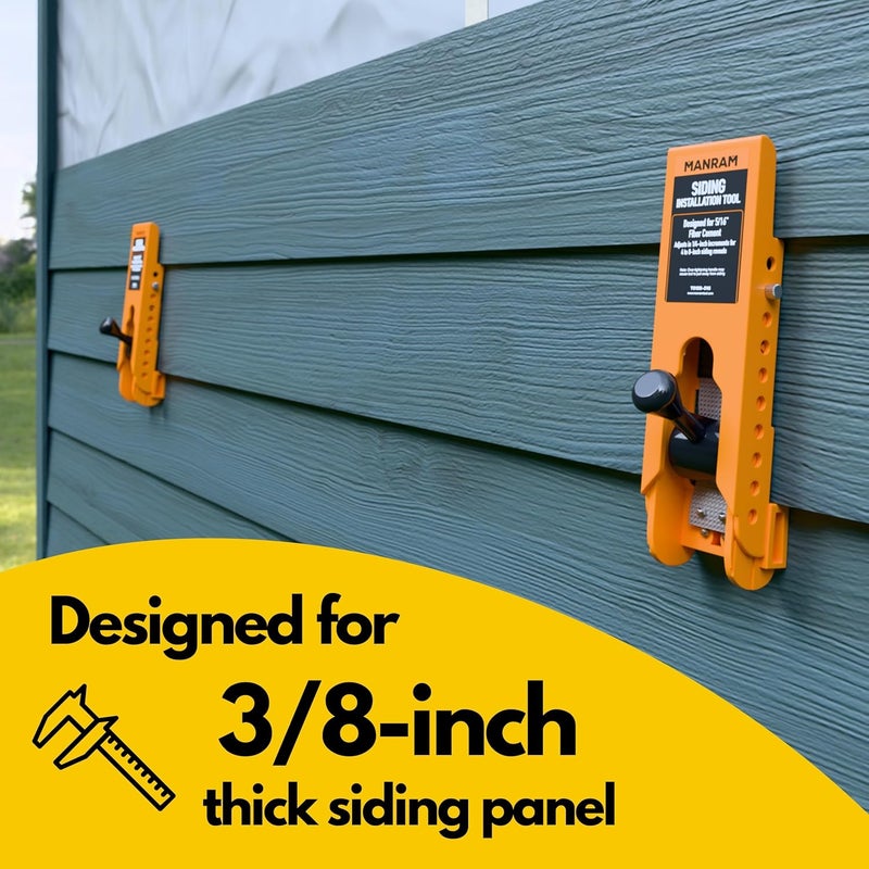 manram Siding Installation Tools with Storage Pouch, Mounting Kit for 3/8-Inch Fiber Cement Sidings, Lap Siding Gauge with Adjustable Reveals, Durable Polycarbonate Body, 2 Pack - Image 3